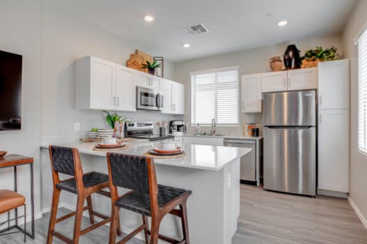 modern kitchen with island